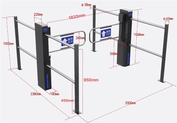 Acrylic High Level Gate Sekirite Pòt